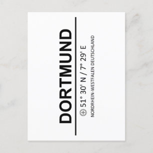 Carte Postale Coordonnées Dortmund