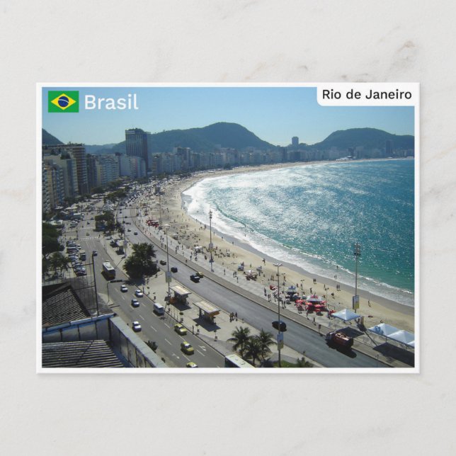 Carte Postale Copacabana, Rio de Janeiro - Brésil (Devant)