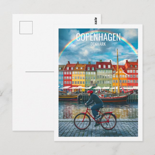 Carte Postale Copenhague Danemark célèbre Travel Place (Devant / Derrière)