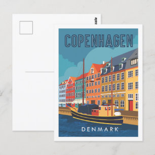 Carte Postale Copenhague Danemark Illustration des lieux de voya