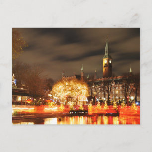 Carte Postale Copenhague, Danemark la nuit