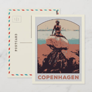 Carte Postale Copenhague Danemark, La statue de la Petite Sirène
