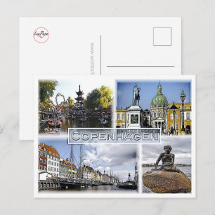 Carte Postale Copenhague - Danemark - Mosaic -