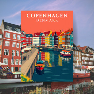 Carte Postale Copenhague Danemark Nyhavn Canal Europe Travel