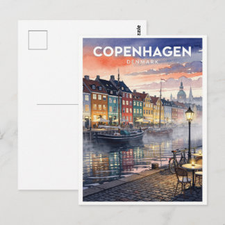 Carte Postale Copenhague Danemark Voyage Rétro