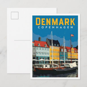 Carte Postale Copenhague Danemark Voyage Rétro 