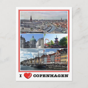 Carte Postale Copenhague - I Love -