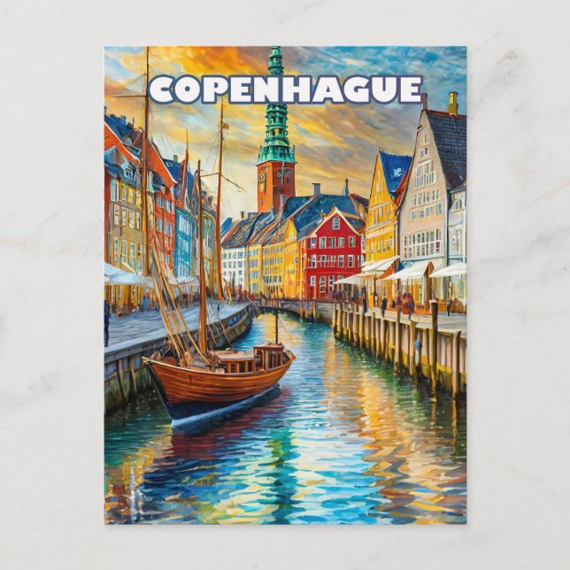 Carte Postale Copenhague invite à la douceur de l'été (Devant)