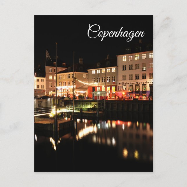 Carte Postale Copenhague la nuit (Devant)