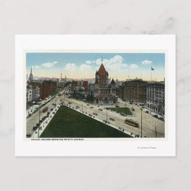 Carte Postale Copley Vue Carré de l'église de la Trinité (Devant)