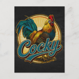 Carte Postale Coq Arrogant Maison de Ferme Vintage