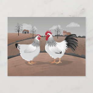 Carte Postale Coq et Poule