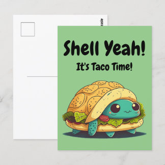 Carte Postale Coque, oui ! C'est le temps de Taco ! Taco Turtle