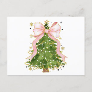 Carte Postale Coquette Bow Christmas Tree Vacances Fille tenue W