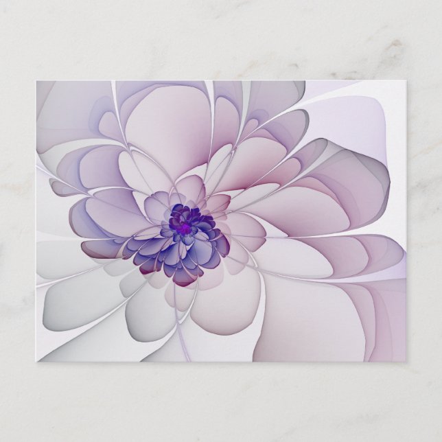 Carte Postale Coquette Purple Fleur Abstraite (Devant)