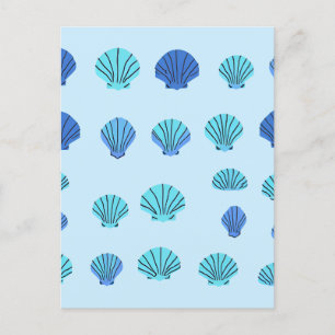 Carte Postale Coquillage Bleu