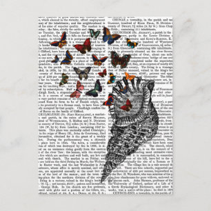 Carte Postale Coquille de conque et papillons 2