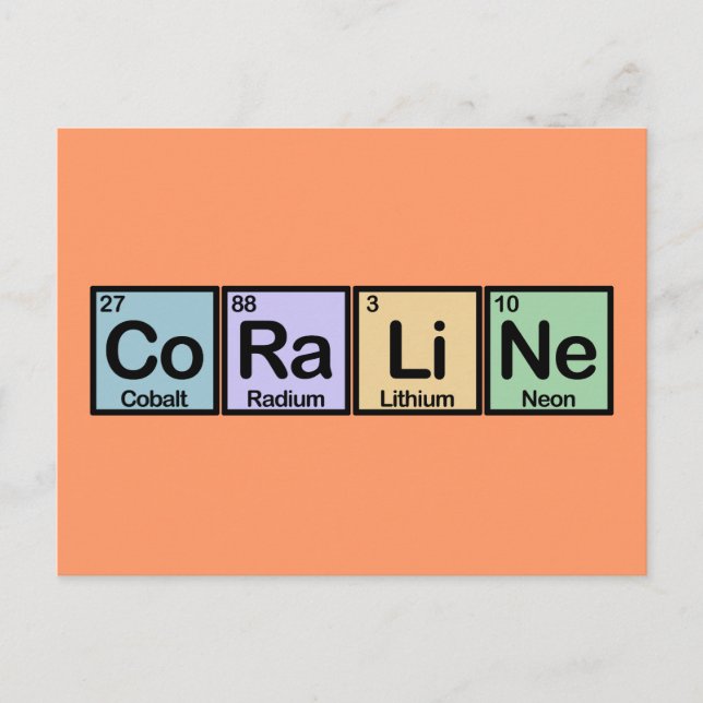Carte Postale Coraline en éléments (Devant)