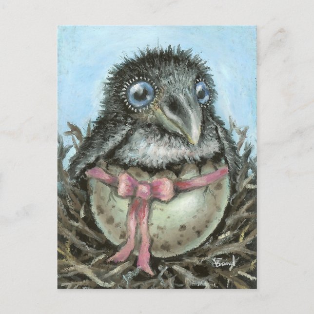 Carte Postale Corbeau bébé (Devant)