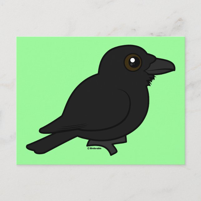 Carte Postale Corbeau commun Birdorable (Devant)