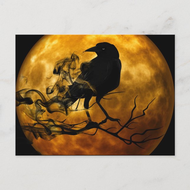 Carte Postale Corbeau dans la nuit (Devant)