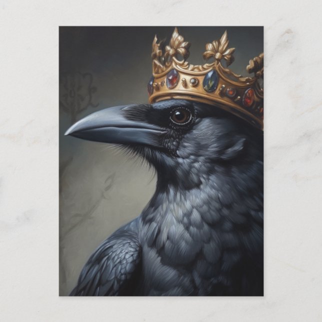 Carte Postale Corbeau dans une couronne (Devant)