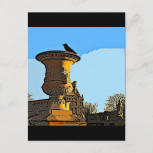 Carte Postale Corbeau du Jardin des Tuileries - Peinture