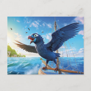 Carte Postale Corbeau en voyage à la voile dans les mers du Sud