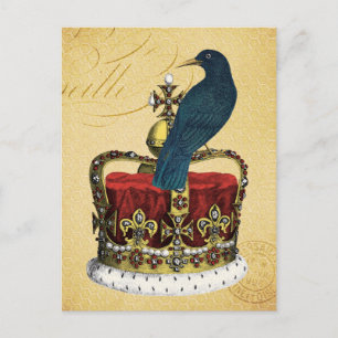 Carte Postale Corbeau et couronne royale