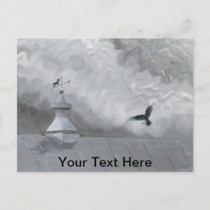 Carte Postale Corbeau et girouette