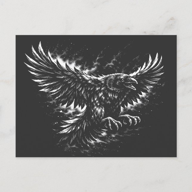 Carte Postale Corbeau gothique – par BurnsInHell (Devant)