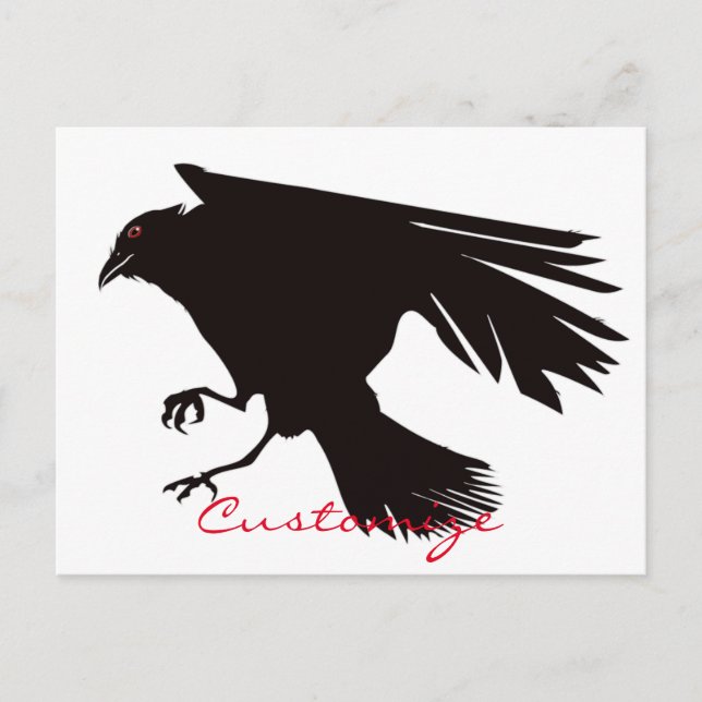 Carte Postale Corbeau noir vol Thunder_Cove (Devant)
