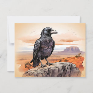 Carte Postale Corbeau sur la falaise