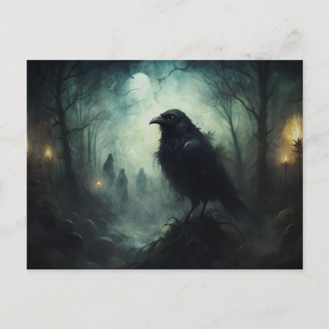 Carte Postale Corbeaux Gothiques Grunge (Devant)
