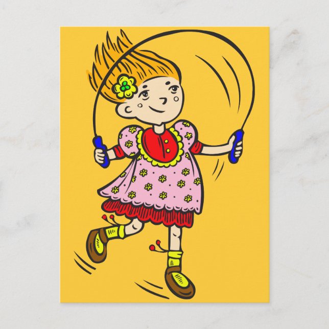 Carte Postale Corde de saut de fille (Devant)