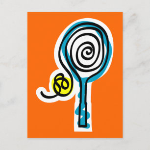 Carte Postale Corde spirale de tennis colorée