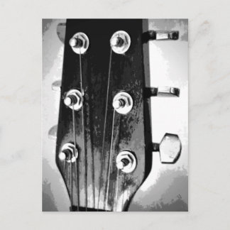 Carte Postale Cordes de tête de guitare Chevilles d'accordage Ar