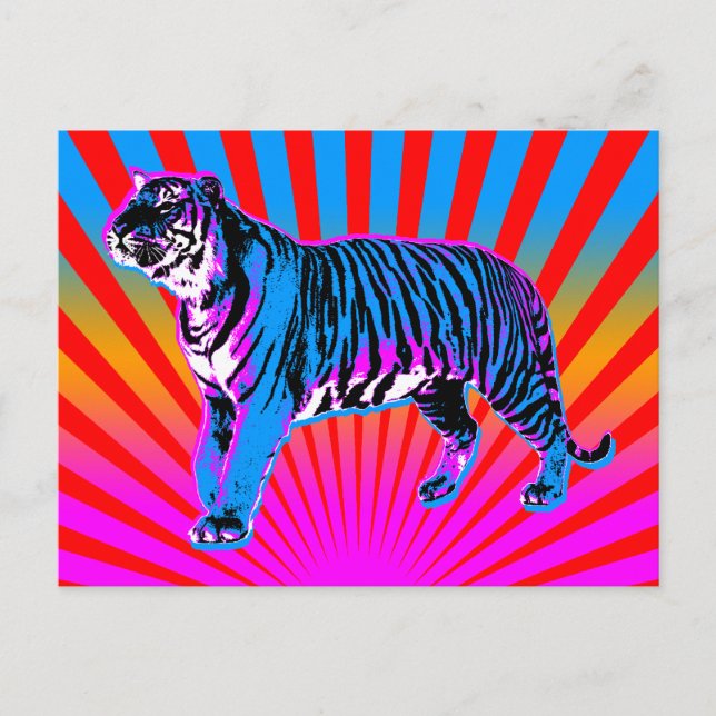 Carte Postale Corey Tiger 80s Retro Tiger Soleil Levant (Devant)