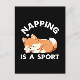 Carte Postale Corgi drôle qui fait la sieste est un sport pour l