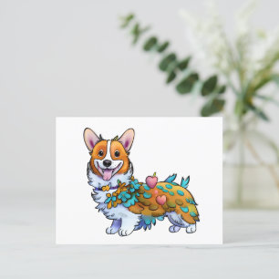 Carte Postale Corgi orange mignon pour une humeur positive