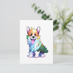 Carte Postale Corgi orange mignon pour une humeur positive