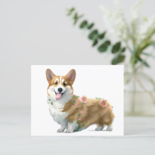 Carte Postale Corgi orange mignon pour une humeur positive