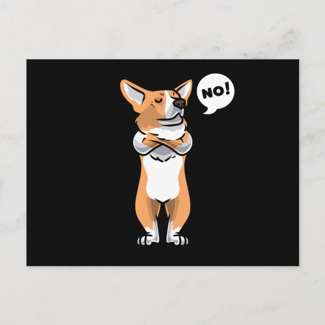 Carte Postale Corgi Pembroke gallois têtu (Devant)