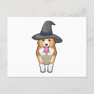 Carte Postale Corgi Witch