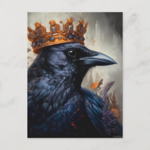 Carte Postale Corneille dans une couronne