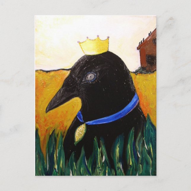 Carte Postale Corneille de ruban bleu (Devant)