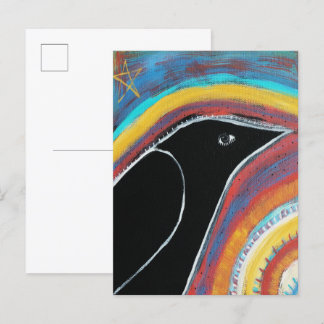 Carte Postale Corneille et arc-en-ciel