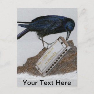 Carte Postale Corneille et Harmonica