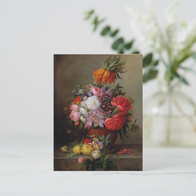 Carte Postale Cornelis Johannes van Hulsteijn Vase avec Fleurs (Debout devant)