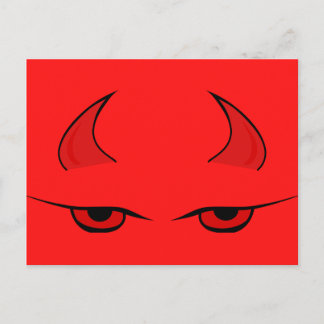 Carte Postale Cornes diaboliques et yeux rouges personnalisables